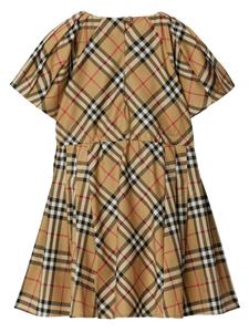 burberrykids Burberry Kids Geruite geplooide mini-jurk - Beige