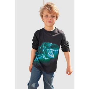 KIDSWORLD Shirt met lange mouwen GREEN DINO lange mouwen, met trendy print, ronde hals, van katoen