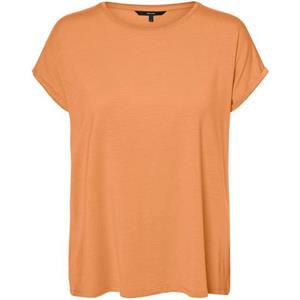 Vero Moda Rundhalsshirt "VMAVA PLAIN SS TOP GAJRS NOOS"