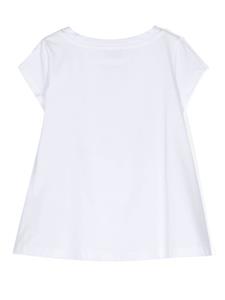 Monnalisa Katoenen T-shirt met logoprint - Wit