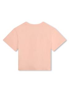 kenzokids Kenzo Kids Elephant-embroidered organic cotton T-shirt - Roze