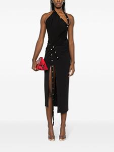 theattico The Attico Asymmetrische midi-jurk - Zwart