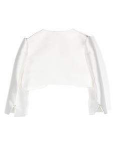 Monnalisa Cropped jack met ronde hals - Wit