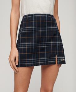 Superdry Vrouwen Geruite Minirok Donkerblauw