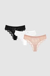 Understatement Damen vegan 3x Slips Très Cheeky Multicolor