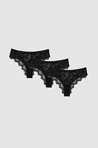 Understatement Damen vegan 3x Slips Très Cheeky Schwarz