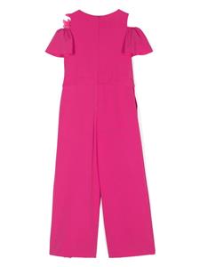 Monnalisa Jumpsuit met bloemapplicatie - Roze