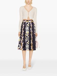 toryburch Tory Burch Plooirok met bloemenprint - Zwart