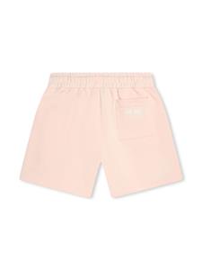 kenzokids Kenzo Kids Fleece shorts met logoprint en trekkoord - Roze