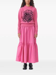 GANNI Midi-rok met ruche - Roze