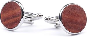 Manchetknopen Suitable Manchetknoop Rose Wood Zilver