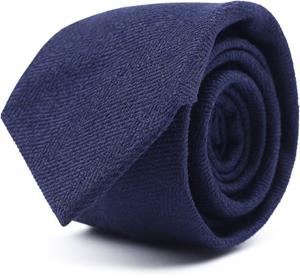 Suitable Stropdas Wol/Zijde Visgraat Navy -