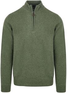 Suitable Half Zip Trui Lamswol Groen