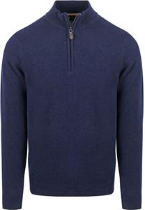 Suitable Half Zip Trui Lamswol Navy