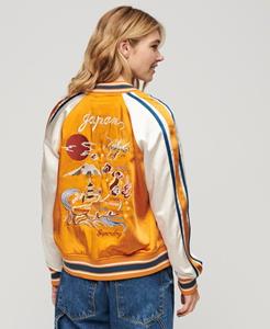 Superdry Vrouwen Suikajan Bomberjack met Borduursel Oranje