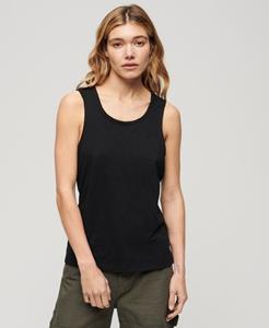 Superdry Vrouwen Tanktop met Lage, Uitgesneden Ronde Hals Zwart