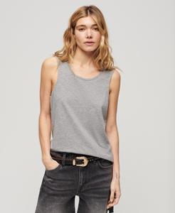 Superdry Vrouwen Tanktop met Laag Uitgesneden Ronde Hals Lichtgrijs