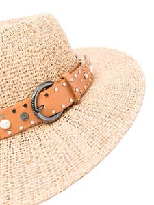 maisonmichel Maison Michel Vilten fedora hoed - Beige