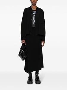 yohjiyamamoto Yohji Yamamoto Maxi-rok met vlakken - Zwart