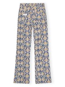 GANNI Straight jeans met print - Blauw