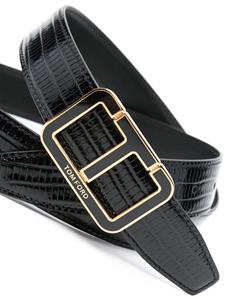 TOM FORD crocodile-effect leather belt - Zwart