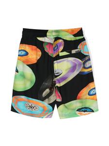 Molo graphic-print slip-on shorts - Zwart