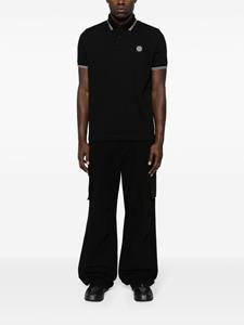 Stone Island Compass-badge piqué polo shirt - Zwart