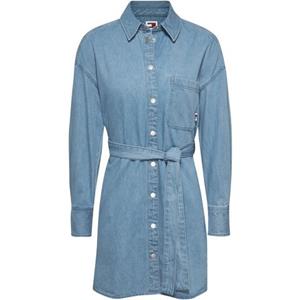 Tommy Jeans Jeanskleid "TJW BELTED DENIM SHIRT DRESS EXT", mit Markenlabel
