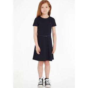 Tommy Hilfiger Jerseyjurk ESSENTIAL SKATER DRESS met merklabel op de tailleband