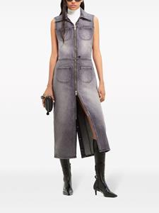 Courrèges double-pockets denim midi dress - Grijs