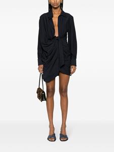 Jacquemus Bahia draped mini shirt dress - Blauw