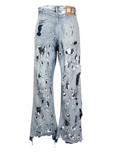natashazinko Natasha Zinko Gerafelde straight jeans - Blauw