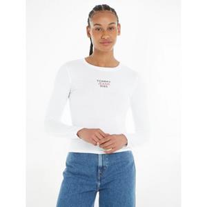 Tommy Jeans Langarmshirt "Slim Fit Essential Logo Longsleeve Shirt", mit Logoschriftzug