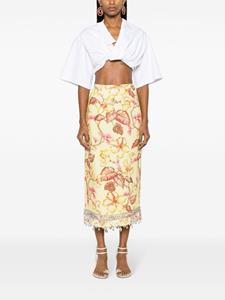 ZIMMERMANN Matchmaker Diamante midi skirt - Geel