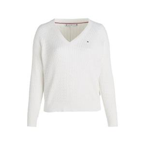 Tommy Hilfiger Curve V-Ausschnitt-Pullover "CRV CO CABLE V-NK SWEATER"