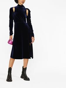 versacejeanscouture Versace Jeans Couture Fluwelen wikkeljurk - Blauw