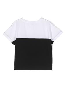 dolce&gabbanakids Dolce & Gabbana Kids T-shirt met logopatch en vlakken - Zwart