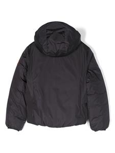 Save The Duck Kids logo-patch hooded zip-up jacket - Zwart