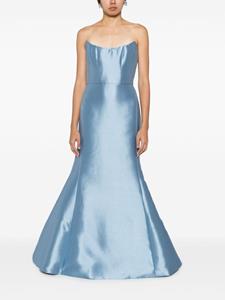 Amsale Mikado strapless midi-jurk - Blauw