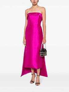 Amsale Mikado strapless midi-jurk - Paars