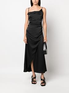 hankjøbenhavn Han Kjøbenhavn satin-finish ruched dress - Zwart