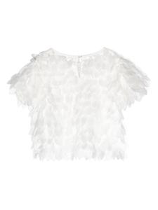 Monnalisa T-shirt met patch en ronde hals - Wit