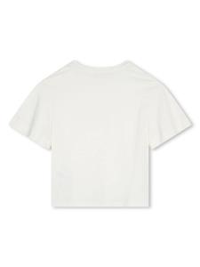 chloékids Chloé Kids T-shirt van biologisch katoen met logoprint - Wit