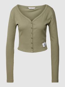 Calvin Klein Woven Label Rib Cardigan Vest Dames