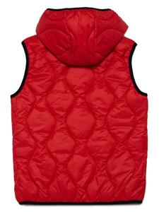 Diesel Kids logo-appliqué padded gilet - Rood