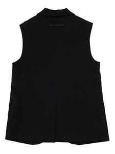 MM6 Maison Margiela Kids logo-embroidered vest - Zwart