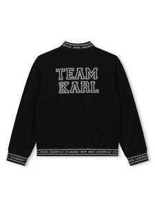 Karl Lagerfeld Kids logo-print bomber jacket - Zwart