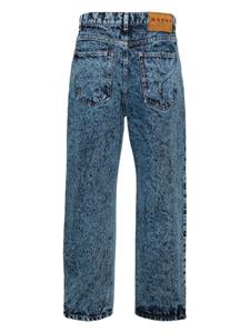 bleached high-rise tapered jeans - Blauw