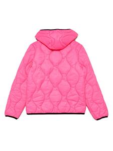 Diesel Kids logo-appliqué quilted jacket - Roze