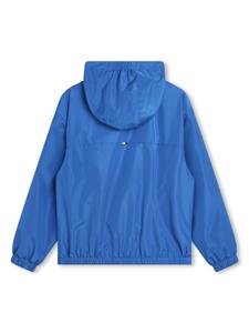 BOSS Kidswear logo-patch hooded windbreaker - Blauw